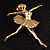'Dancing Ballerina' Fashion Brooch (Gold Tone) - view 5