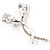 Diamante Floral Brooch (Silver&Clear) - view 4