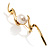 Gold Tone Fancy Imitation Pearl Brooch - view 4