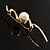 Gold Tone Fancy Imitation Pearl Brooch - view 9