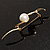 Gold Tone Fancy Imitation Pearl Brooch - view 10