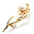 Gold Tone Faux Pearl Daisy Brooch - view 8