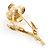 Gold Tone Faux Pearl Daisy Brooch - view 6