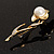 Gold Tone Faux Pearl Daisy Brooch - view 7