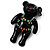 Black Bear In Crystal Bathing Suit Brooch - view 4