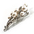 Faux Pearl Floral Brooch (Silver & White) - view 4