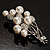 Faux Pearl Floral Brooch (Silver & White) - view 8