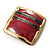 'Red Square' Ethnic Brooch - view 2