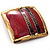 'Red Square' Ethnic Brooch - view 4