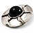 Round Stainless Steel Brooch with Black Onyx Stone - view 5