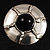 Round Stainless Steel Brooch with Black Onyx Stone - view 2