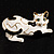 Little Kitty Black And White Enamel Brooch (Gold Tone) - view 2