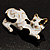 Little Kitty Black And White Enamel Brooch (Gold Tone) - view 4