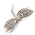 Classic Clear/ AB Crystal Dragonfly Brooch in Silver Tone - 65mm - view 3