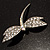 Classic Clear/ AB Crystal Dragonfly Brooch in Silver Tone - 65mm - view 4