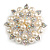 Stunning Wedding Imitation Pearl AB Crystal Corsage Brooch (Silver Tone)