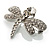 Small Crystal Butterfly Brooch (Silver Tone) - view 3