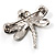 Small Crystal Butterfly Brooch (Silver Tone) - view 4