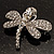 Small Crystal Butterfly Brooch (Silver Tone) - view 2