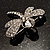 Small Crystal Butterfly Brooch (Silver Tone) - view 5