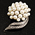 Snow White Faux Pearl Wedding Brooch - view 1