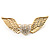 Crystal Heart And Wings Brooch (Gold Tone) - view 6