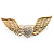 Crystal Heart And Wings Brooch (Gold Tone) - view 8