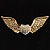 Crystal Heart And Wings Brooch (Gold Tone) - view 2