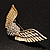 Crystal Heart And Wings Brooch (Gold Tone) - view 4