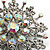 Sparkling AB Crystal Corsage Brooch (Silver Tone) - view 3