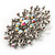 Sparkling AB Crystal Corsage Brooch (Silver Tone) - view 4