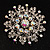 Sparkling AB Crystal Corsage Brooch (Silver Tone) - view 1