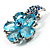 Tiny Light Blue CZ Flower Pin Brooch - view 4