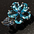 Tiny Light Blue CZ Flower Pin Brooch - view 2