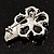Tiny Jet Black CZ Flower Pin Brooch - view 4