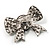 Smart Crystal Bow Brooch (Silver,Clear&Black) - view 4