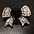 Smart Crystal Bow Brooch (Silver,Clear&Black) - view 5