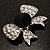 Smart Crystal Bow Brooch (Silver,Clear&Black) - view 6