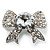 Smart Crystal Bow Brooch (Silver&Clear) - view 2