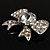 Smart Crystal Bow Brooch (Silver&Clear) - view 5