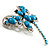 Turquoise Stone Crystal Butterfly Brooch - view 9