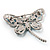 Turquoise Stone Crystal Butterfly Brooch - view 6
