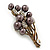 Faux Pearl Floral Brooch (Antique Gold & Brown) - view 3