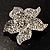 Small Diamante Flower Brooch (Silver Tone) - view 4