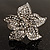 Small Diamante Flower Brooch (Silver Tone) - view 2