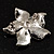 Small Diamante Flower Brooch (Silver Tone) - view 6