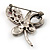 Tiny Red Crystal Butterfly Brooch (Silver Tone) - view 6