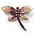 Tiny Enamel Diamante Butterfly Brooch (Light Cream&Pink) - view 5
