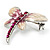 Tiny Enamel Diamante Butterfly Brooch (Light Cream&Pink) - view 2