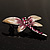 Tiny Enamel Diamante Butterfly Brooch (Light Cream&Pink) - view 6